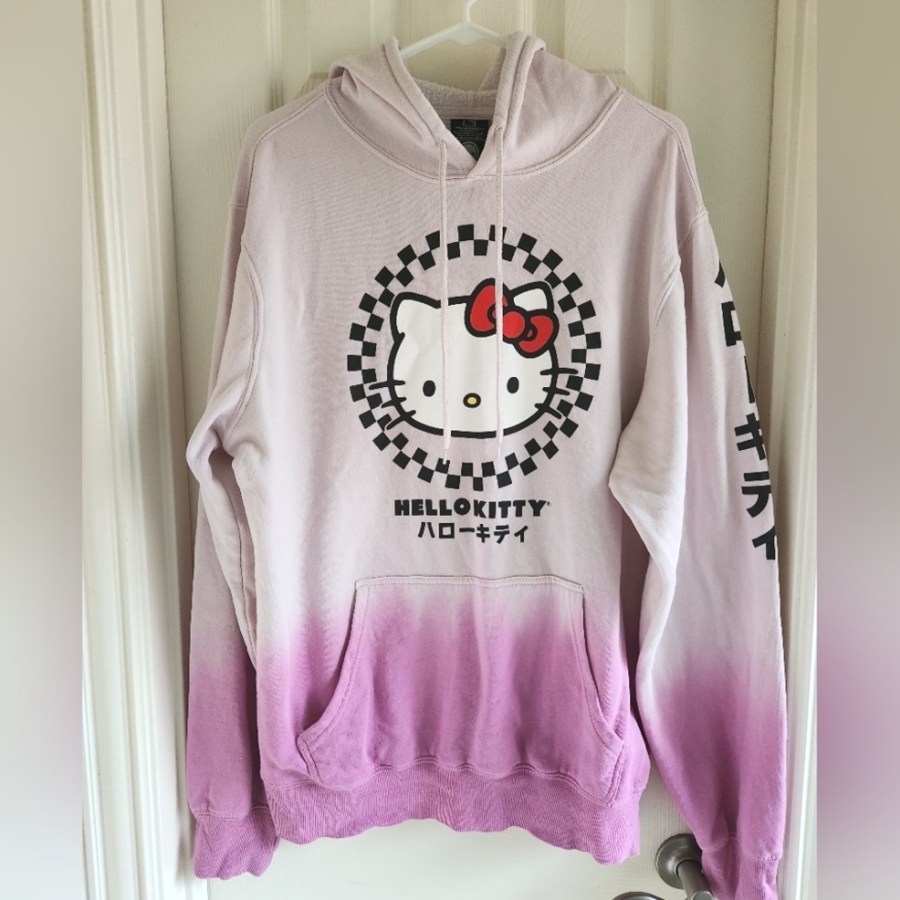 Hello Kitty Ombre Pink &‎ Purple Hoodie Unisex Size Large